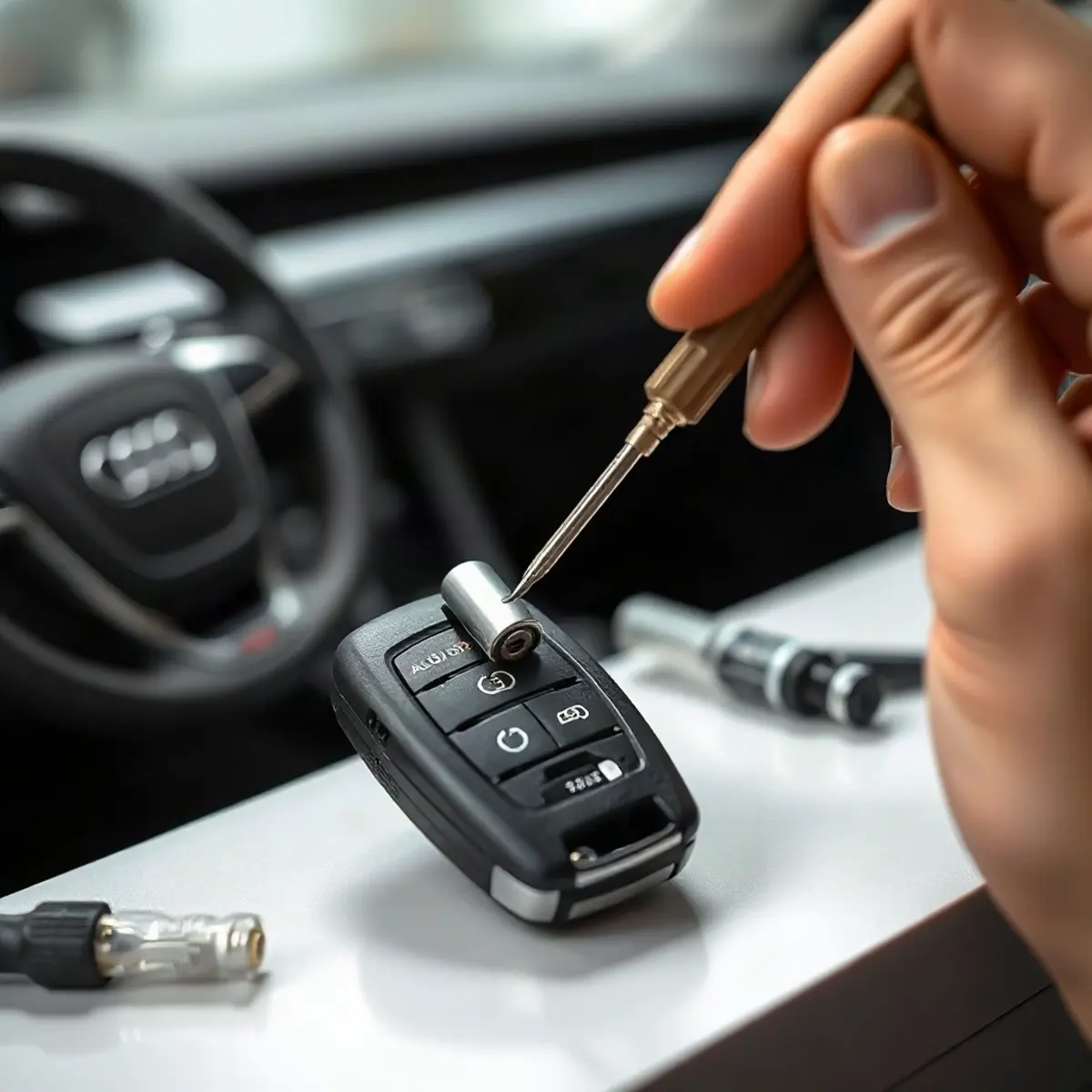Замена батарейки в ключе Audi Q7: пошаговая инструкция для 4M и 4L
